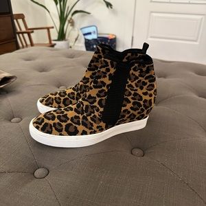 Cheetah print booties